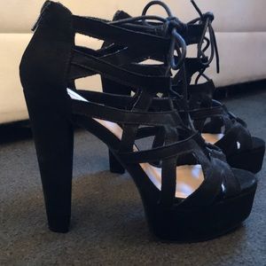 NEW Black Strappy Heels